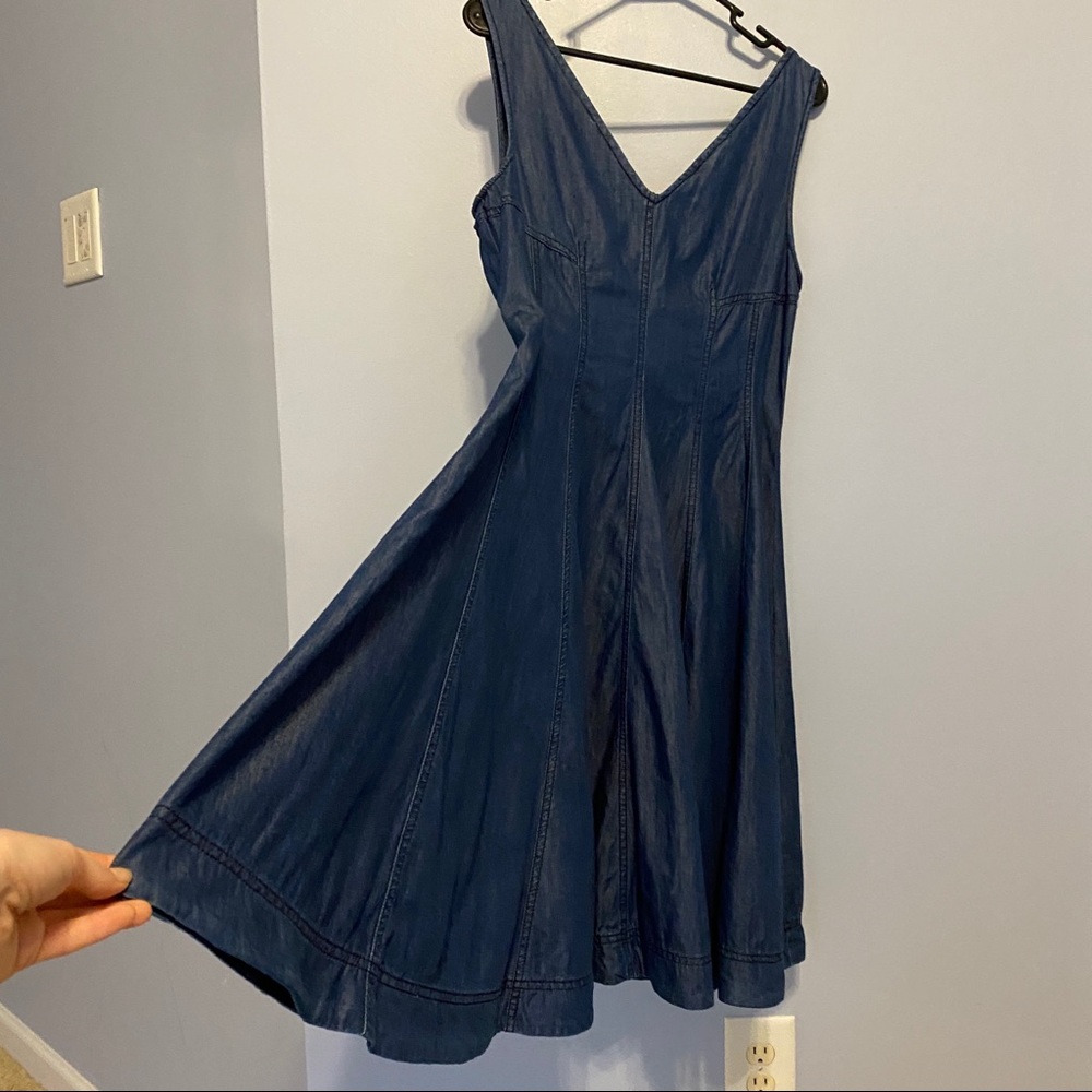 Anthropologie Holding Horses Denim/Chambray Fit & Flare Dress